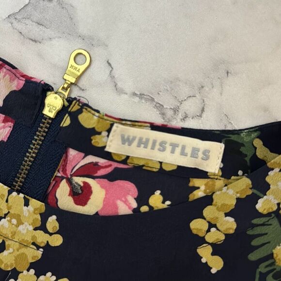 Whistles Silk Floral Short Sleeve Blouse 4 - Picture 5 of 6